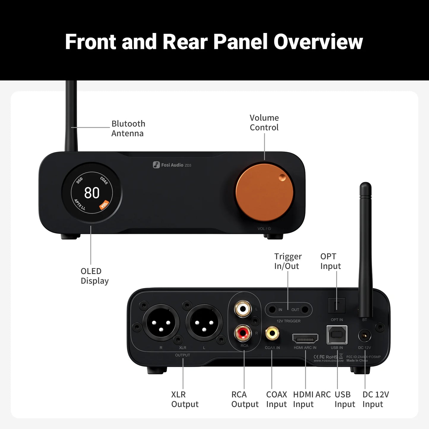 Fosi Audio ZD3 Bluetooth USB Desktop DAC