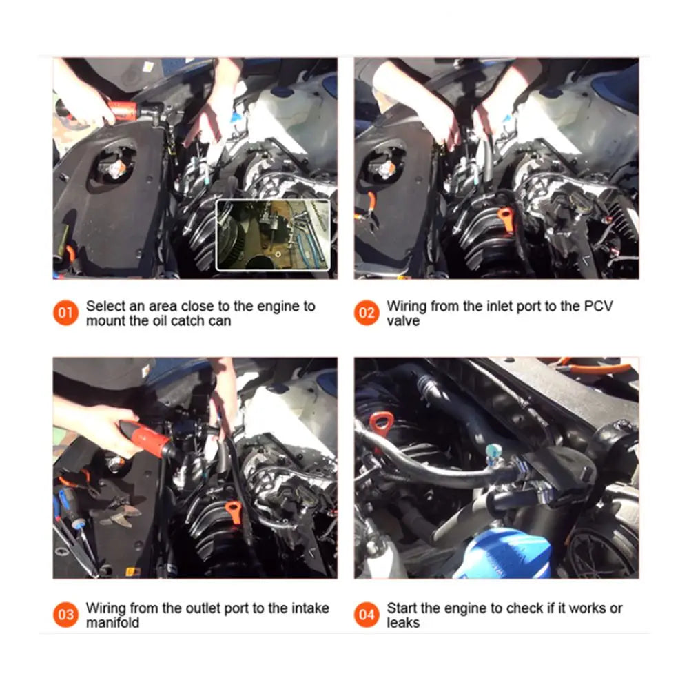 Universal Baffled Aluminum Oil Catch Can Reservoir Tank Oil Tank With Breather Filter