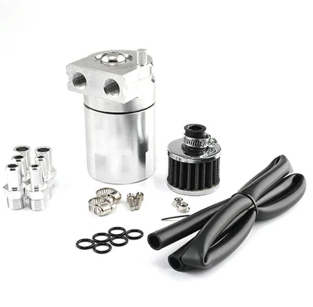 Universal Baffled Aluminum Oil Catch Can Reservoir Tank Oil Tank With Breather Filter