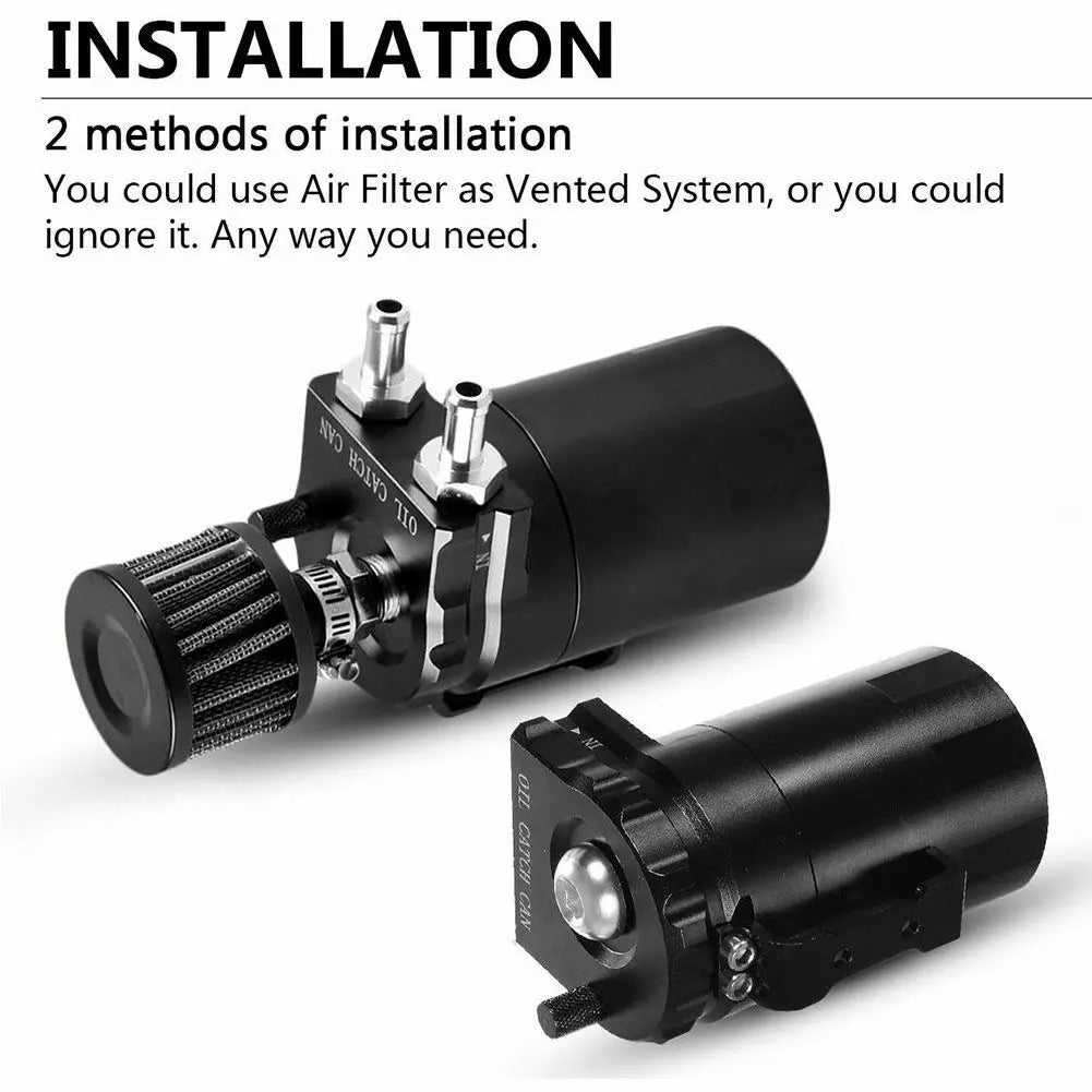 Universal Baffled Aluminum Oil Catch Can Reservoir Tank Oil Tank With Breather Filter
