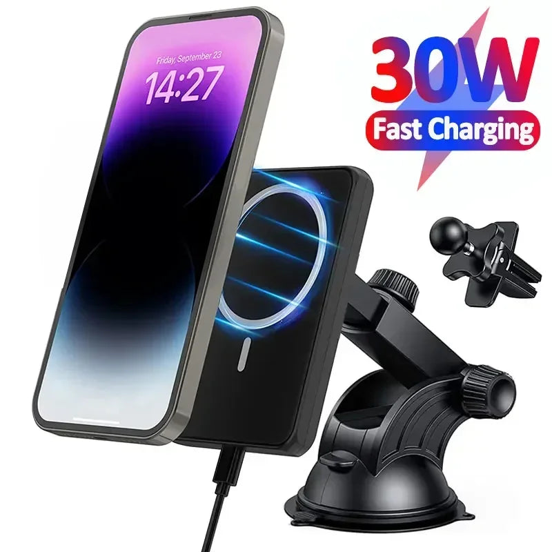 30W Magnetic Wireless Charger Air Vent Phone Holder