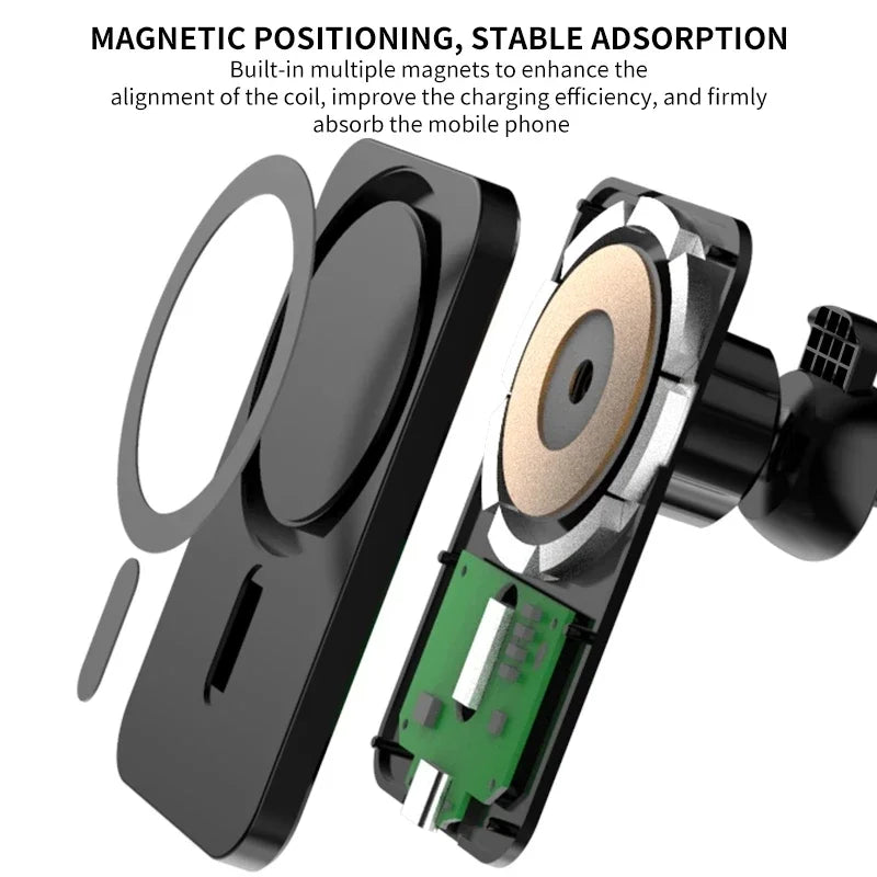 30W Magnetic Wireless Charger Air Vent Phone Holder