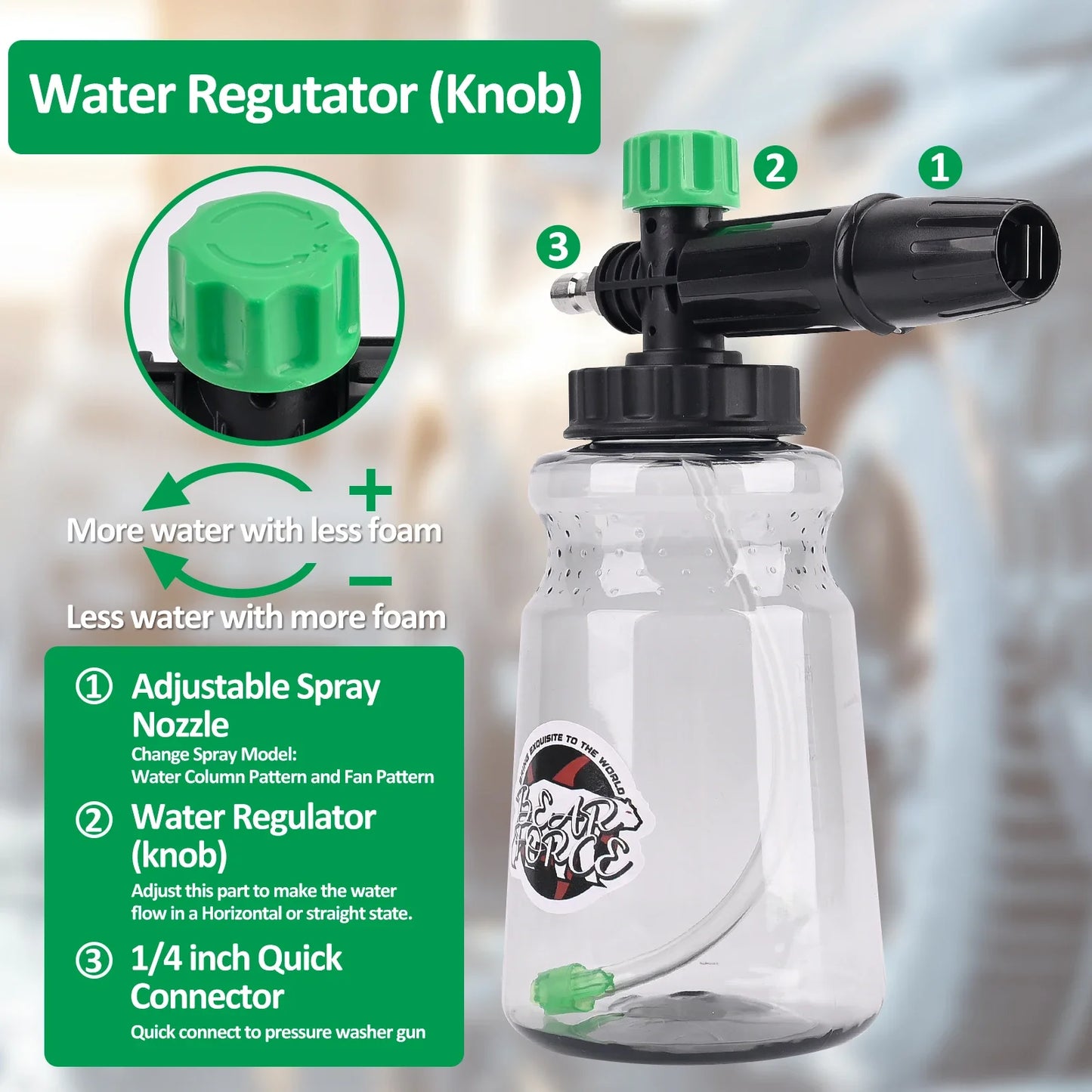 BEAR FORCE Pressure Washer Foam Cannon
