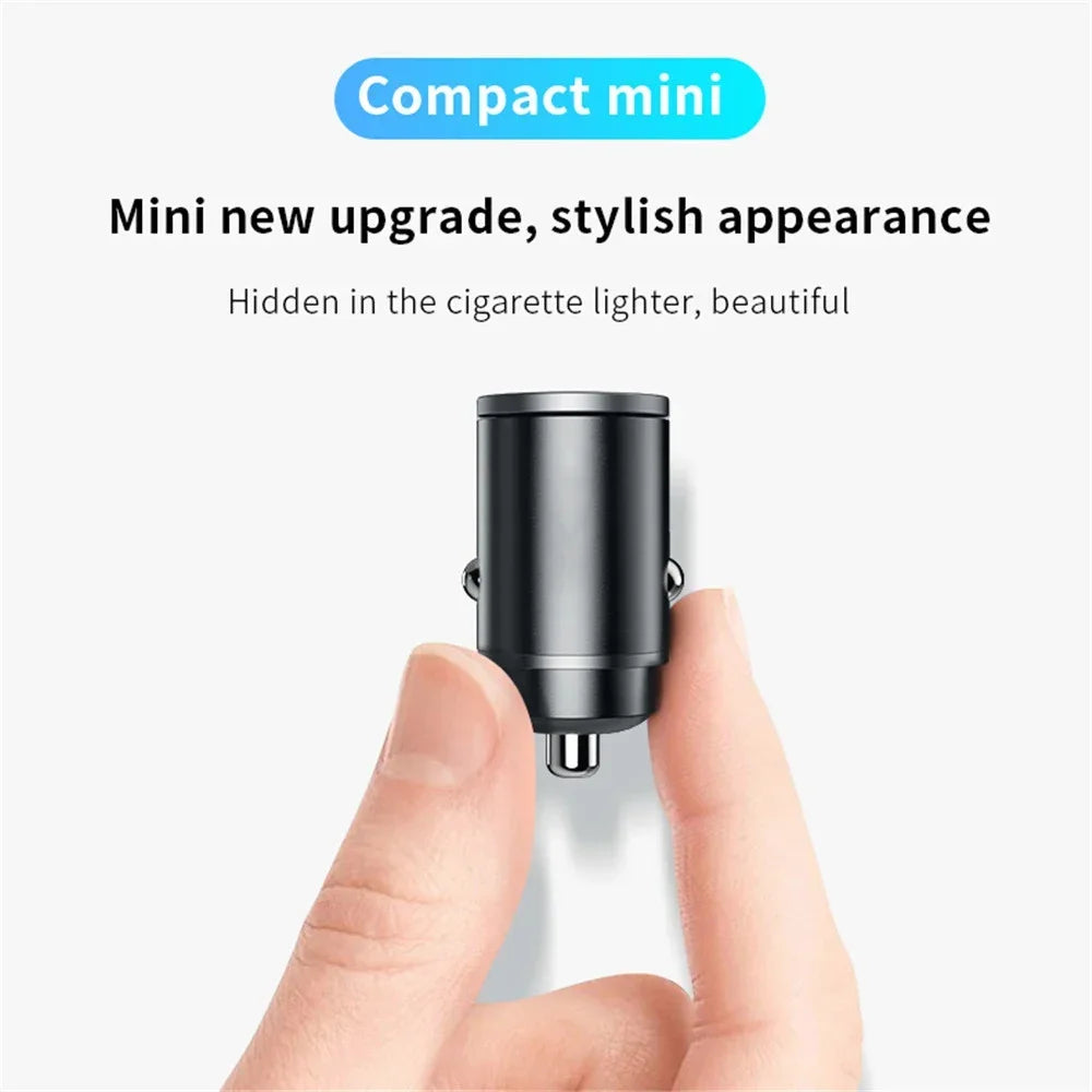 100W PD QC Pull Ring Fast Charging Car Charger USB C