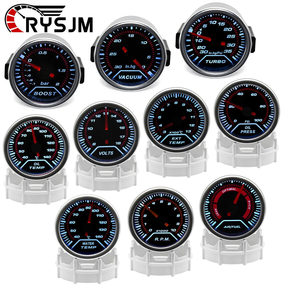 52mm Gauge 12V LED Smoked Lense