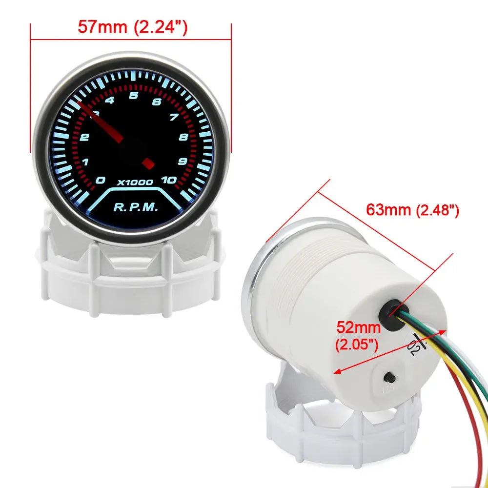 52mm Gauge 12V LED Smoked Lense