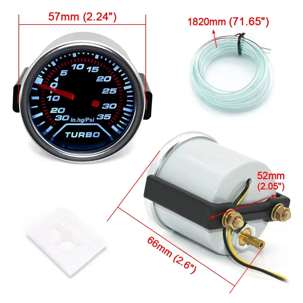 52mm Gauge 12V LED Smoked Lense