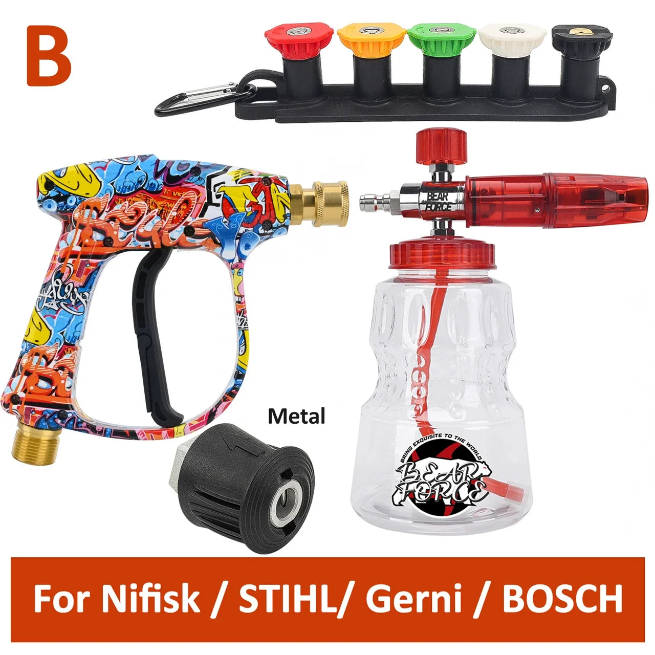 BEAR FORCE Pressure Washer Water Gun Kit for Car Cleaning