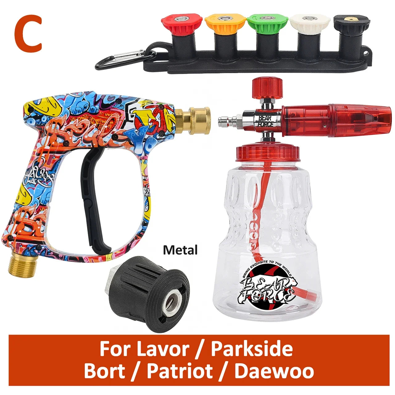 BEAR FORCE Pressure Washer Water Gun Kit for Car Cleaning