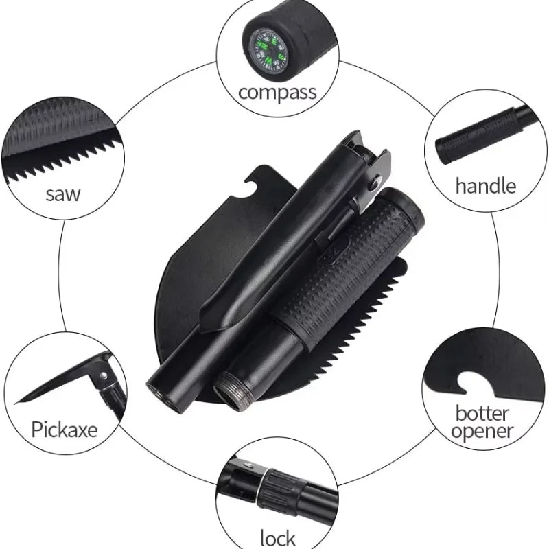 Multifunctional folding shovel