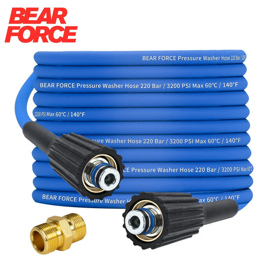 BEAR FORCE 15M Super Flexible Pressure Washer Hose 3200 PSI Kink Resistant Power Washer Hose