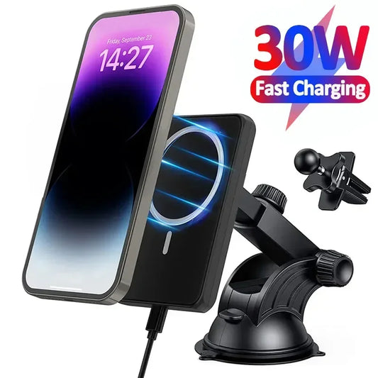 30W Magnetic Wireless Charger Air Vent Phone Holder