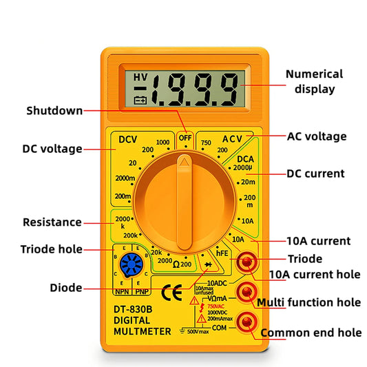 AC/DC LCD Digital Multimeter 750/1000V Voltmeter
