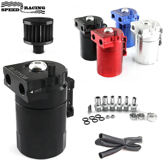Universal Baffled Aluminum Oil Catch Can Reservoir Tank Oil Tank With Breather Filter